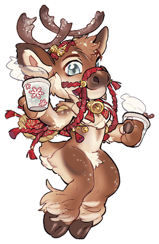 Hot Cocoa Reindeer Sticker