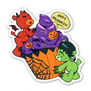 Happy Halloween Bears Sticker