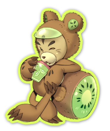 Fruity Bears Kiwi Sticker